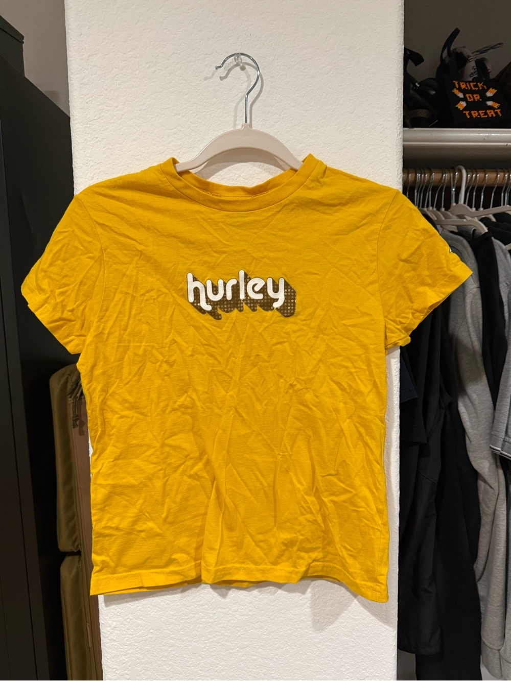 Hurley Women's Yellow Logo Short Sleeve Tee